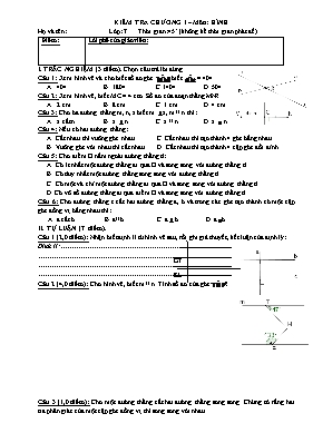 Kiểm tra chương I  Môn Hình 7